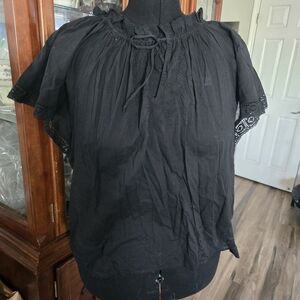 GAP Black Lace Sleeve Women's Blouse